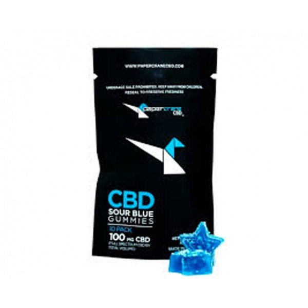 PaperCrane Sour Blue Gummies, 10 Pack, 100mg