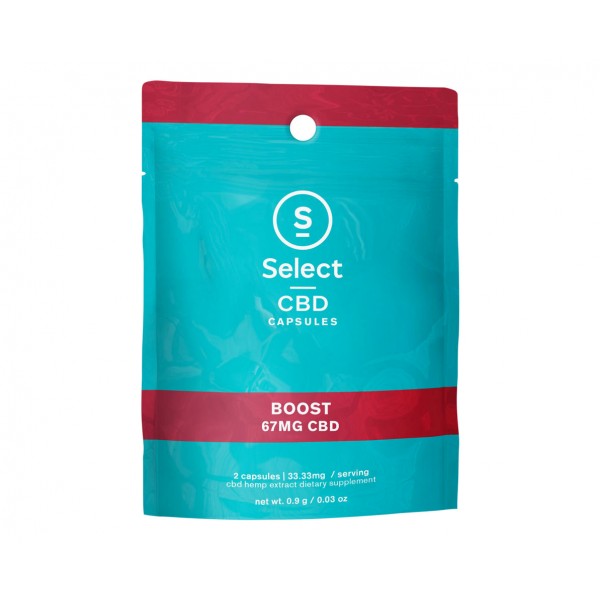 Select CBD 2-Pack Capsules, Boost, 67mg
