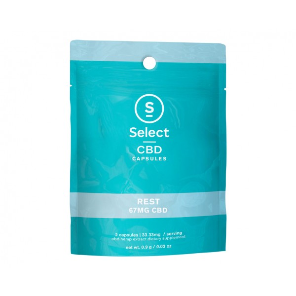 Select CBD 2-Pack Capsules, Rest, 67mg