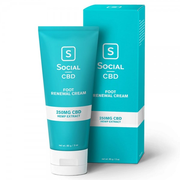 Social CBD Foot Renewal Cream, 3oz 250mg